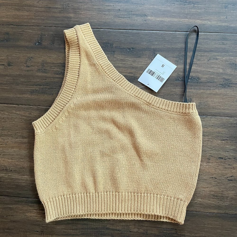 One Shoulder Sweater Tank - Size Small